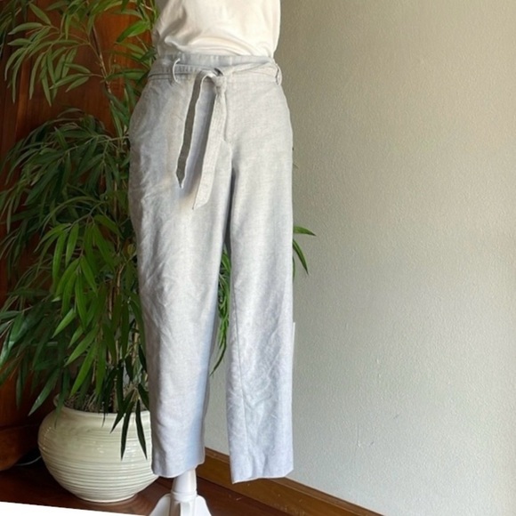 Loft Ankle Pants Women’s 10 Petite Blue Tie Waist Detail Pockets Petite  Spring - Picture 1 of 11
